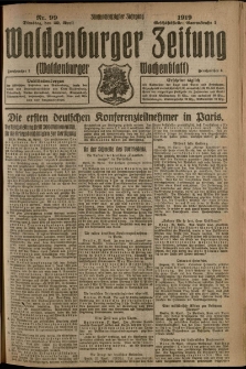 Waldenburger Zeitung, Jg. 65, 1919, nr 99