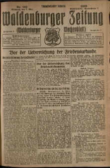 Waldenburger Zeitung, Jg. 65, 1919, nr 105