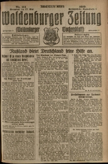 Waldenburger Zeitung, Jg. 65, 1919, nr 114