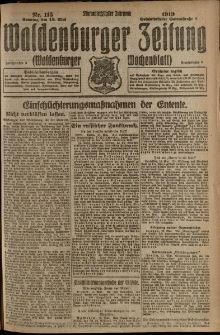 Waldenburger Zeitung, Jg. 65, 1919, nr 115