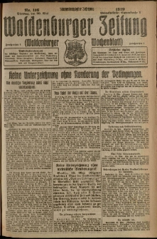 Waldenburger Zeitung, Jg. 65, 1919, nr 116