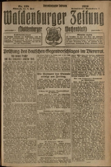 Waldenburger Zeitung, Jg. 65, 1919, nr 128