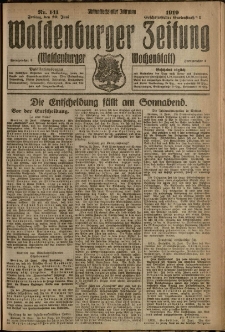 Waldenburger Zeitung, Jg. 65, 1919, nr 141