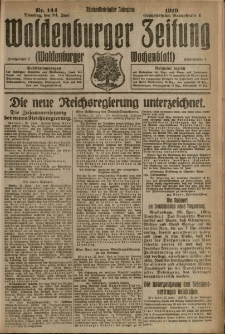 Waldenburger Zeitung, Jg. 65, 1919, nr 144