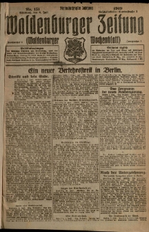 Waldenburger Zeitung, Jg. 65, 1919, nr 151