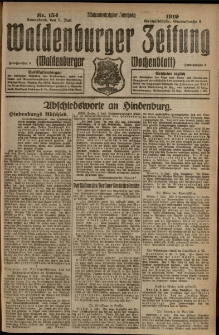 Waldenburger Zeitung, Jg. 65, 1919, nr 154