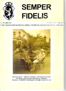 Semper Fidelis : pismo Towarzystwa Miłośników Lwowa i Kresów Południowo-Wschodnich, 2009, nr 1 (108)