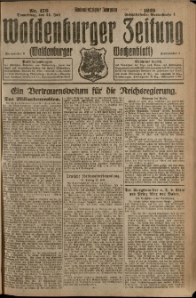 Waldenburger Zeitung, Jg. 65, 1919, nr 176