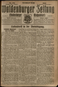 Waldenburger Zeitung, Jg. 65, 1919, nr 179