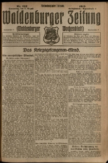 Waldenburger Zeitung, Jg. 65, 1919, nr 182