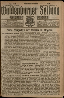 Waldenburger Zeitung, Jg. 65, 1919, nr 184