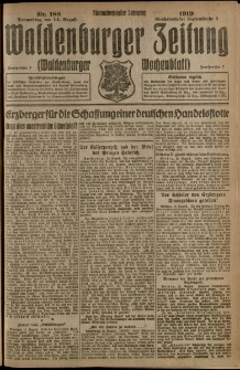Waldenburger Zeitung, Jg. 65, 1919, nr 188