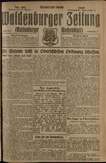 Waldenburger Zeitung, Jg. 65, 1919, nr 195