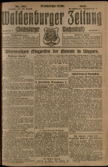 Waldenburger Zeitung, Jg. 65, 1919, nr 198