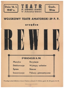 Wojskowy Teatr Amatorski 29 P.P. urządza rewię