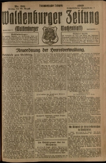 Waldenburger Zeitung, Jg. 65, 1919, nr 201