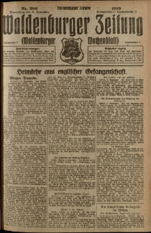 Waldenburger Zeitung, Jg. 65, 1919, nr 206