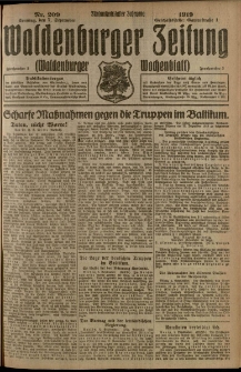 Waldenburger Zeitung, Jg. 65, 1919, nr 209