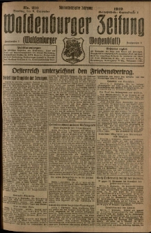 Waldenburger Zeitung, Jg. 65, 1919, nr 210
