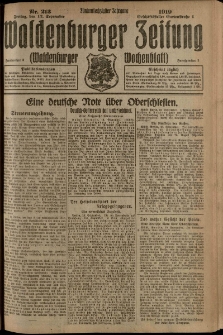 Waldenburger Zeitung, Jg. 65, 1919, nr 213