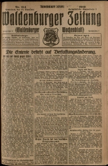 Waldenburger Zeitung, Jg. 65, 1919, nr 214