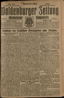 Waldenburger Zeitung, Jg. 65, 1919, nr 218