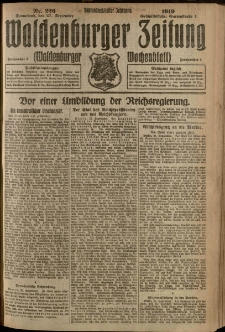Waldenburger Zeitung, Jg. 65, 1919, nr 226