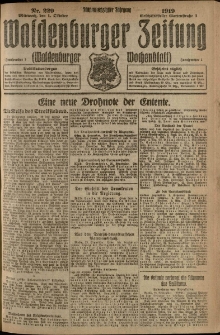 Waldenburger Zeitung, Jg. 65, 1919, nr 229