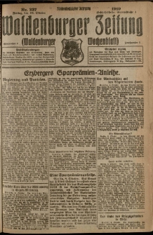 Waldenburger Zeitung, Jg. 65, 1919, nr 237