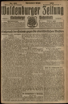 Waldenburger Zeitung, Jg. 65, 1919, nr 265