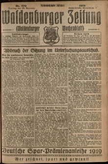 Waldenburger Zeitung, Jg. 65, 1919, nr 270