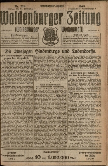 Waldenburger Zeitung, Jg. 65, 1919, nr 272