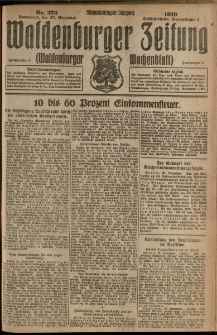Waldenburger Zeitung, Jg. 65, 1919, nr 273