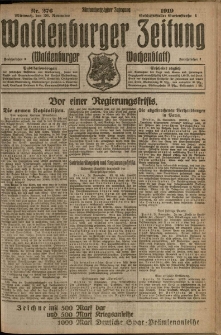 Waldenburger Zeitung, Jg. 65, 1919, nr 276