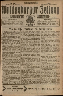 Waldenburger Zeitung, Jg. 65, 1919, nr 278