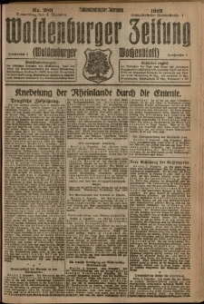 Waldenburger Zeitung, Jg. 65, 1919, nr 283