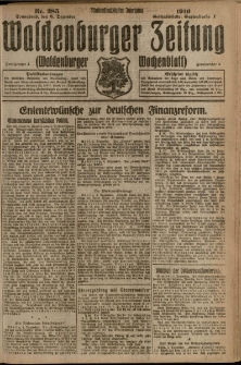 Waldenburger Zeitung, Jg. 65, 1919, nr 285