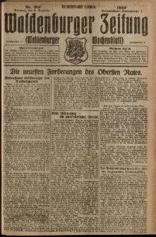 Waldenburger Zeitung, Jg. 65, 1919, nr 287