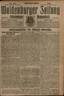 Waldenburger Zeitung, Jg. 65, 1919, nr 294