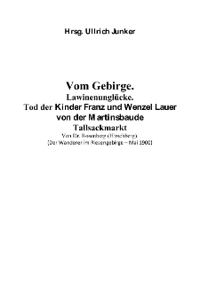 Vom Gebirge. Lawinenunglücke [Dokument elektroniczny]