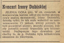 Koncert Ireny Dubiskiej