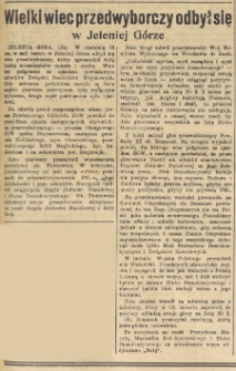 Wielki wiec przedwyborczy odbył się w Jeleniej Górze