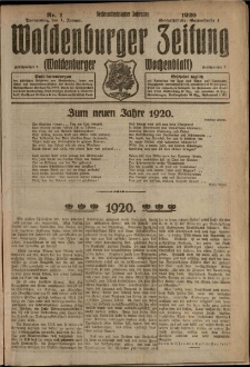 Waldenburger Zeitung, Jg. 66, 1920, nr 1