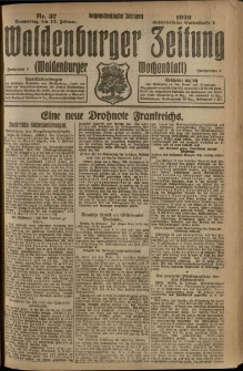 Waldenburger Zeitung, Jg. 66, 1920, nr 37
