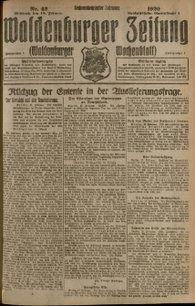 Waldenburger Zeitung, Jg. 66, 1920, nr 42