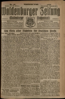 Waldenburger Zeitung, Jg. 66, 1920, nr 46