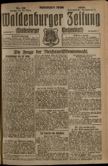 Waldenburger Zeitung, Jg. 66, 1920, nr 62