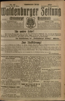 Waldenburger Zeitung, Jg. 66, 1920, nr 67