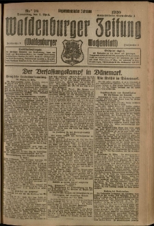 Waldenburger Zeitung, Jg. 66, 1920, nr 78