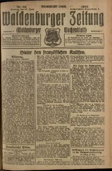 Waldenburger Zeitung, Jg. 66, 1920, nr 86